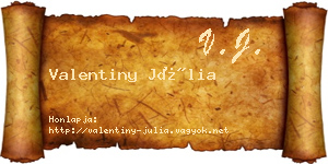 Valentiny Júlia névjegykártya